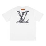 LV T-shirt White Sketch Logo - Image 2