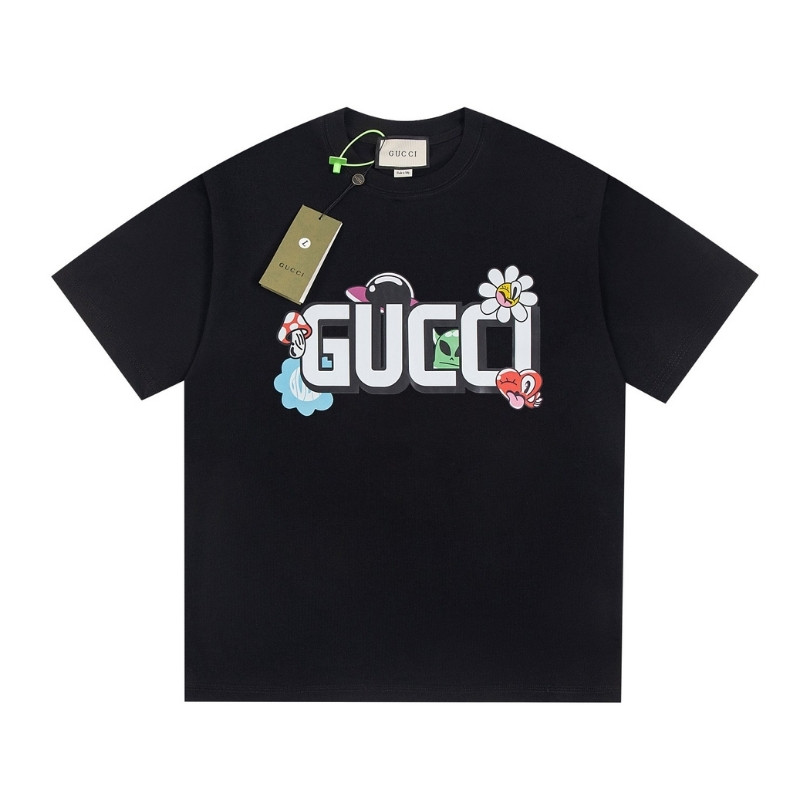 gerg-3.jpg GG Graphic T-shirt with Cartoon Black Logo - Image 1