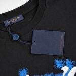 LV T-shirt Blue Graffiti Black Logo - Image 8
