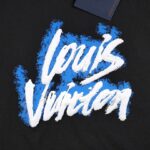 LV T-shirt Blue Graffiti Black Logo - Image 4
